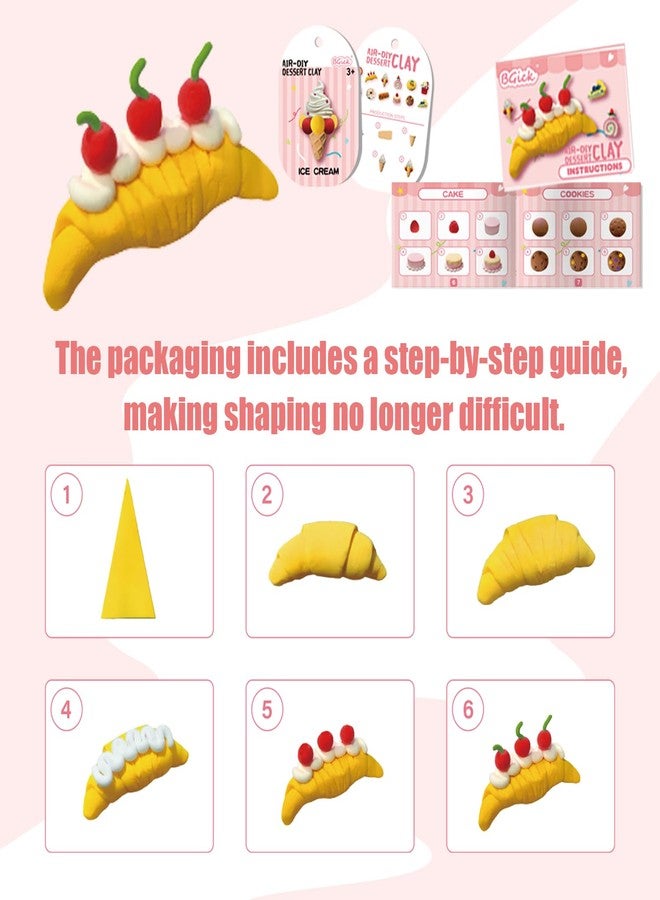 BGick Air Dry Clay for Kids, Cake Themed, DIY Model Magic Clay with Sculpting Tools and Tutorials, 12 Boxes Modeling Magic Soft Clay Art Sculpting Supplies, Arts and Crafts Gift for Kids - Image 3